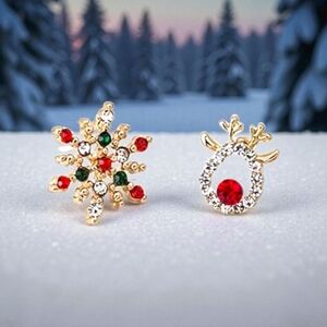 Gold and Red Festive Earrings